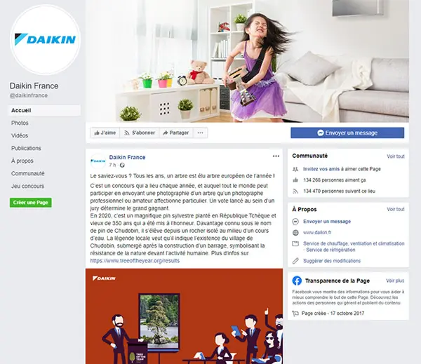 page-facebook-daikin-genie-climatique