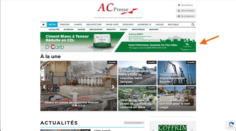 bannière publicitaire AC Presse isolation