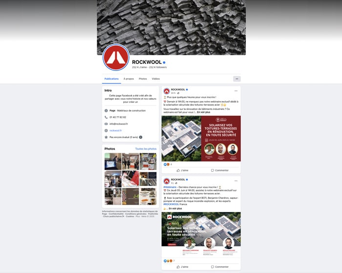 réseaux sociaux Facebook Rockwool isolation