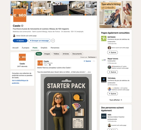 linkedin CASÉO menuiserie extérieure