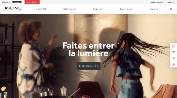 Site web K LINE menuiserie extérieure