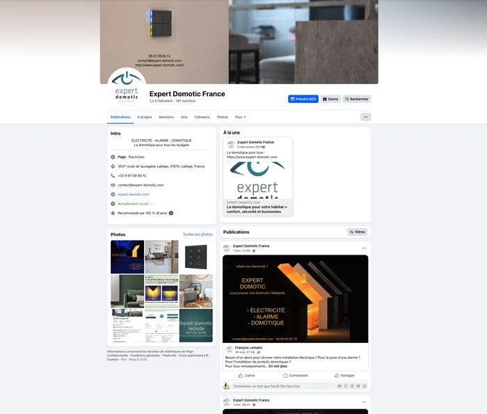 réseaux sociaux Facebook Expert Domotic