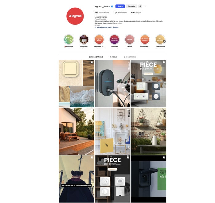 réseaux sociaux Instagram LEGRAND