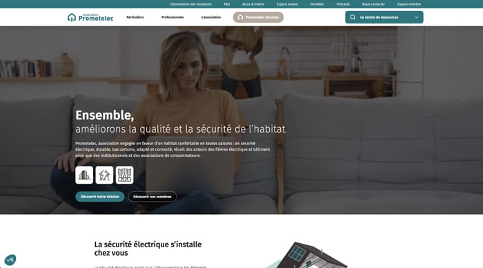 site web PROMOTELEC domotique / maison connectée