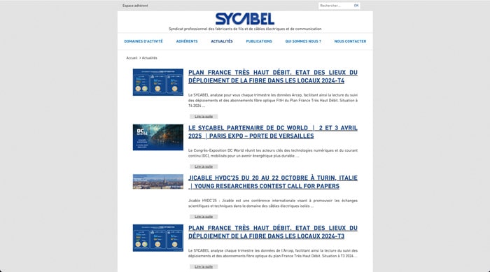 blog actualités du site SYCABEL électricité