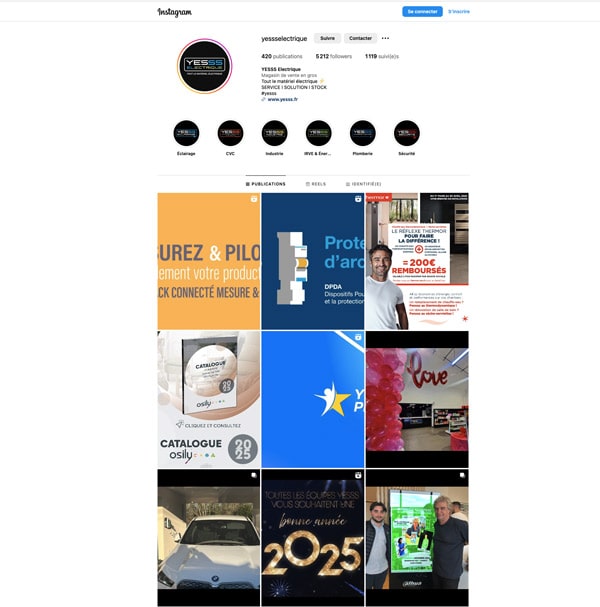 community management Instagram Yesss électrique