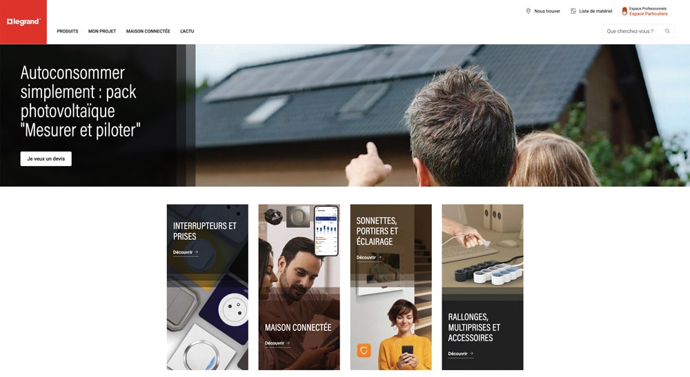 site web LEGRAND électricité