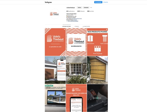 community management Instagram Volets Thiebaut fermeture