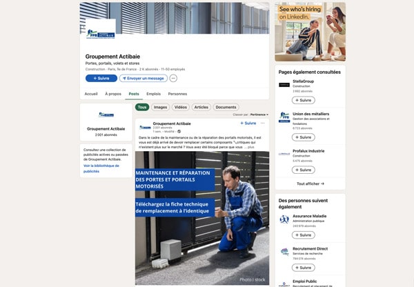 community management Linkedin Actibaie fermeture