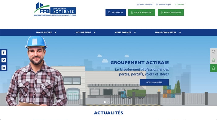 site web Actibaie fermeture