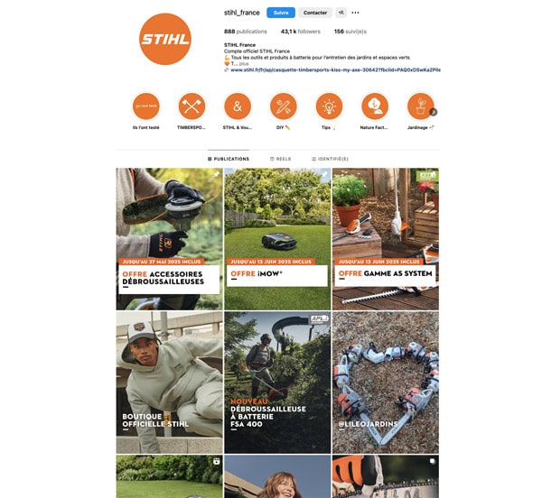 réseaux sociaux STIHL outillage