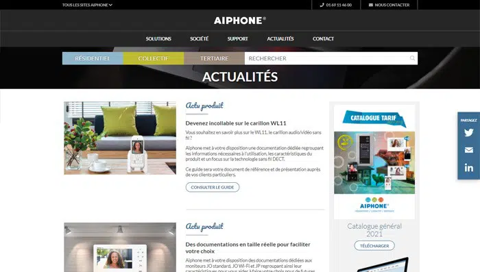 page actualités Aiphone
