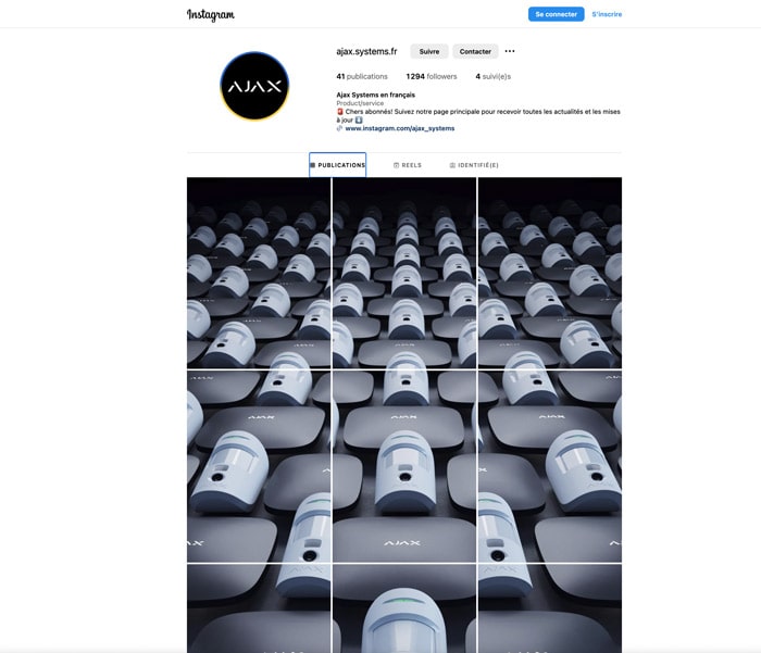 réseaux sociaux Instagram Ajax Systems sécurité électronique