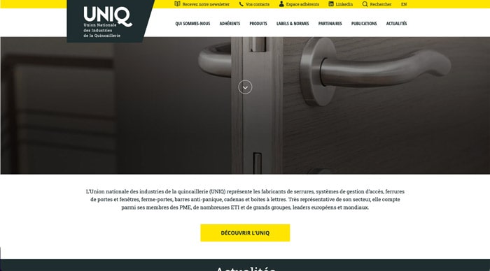 site web UNIQ sécurité électronique