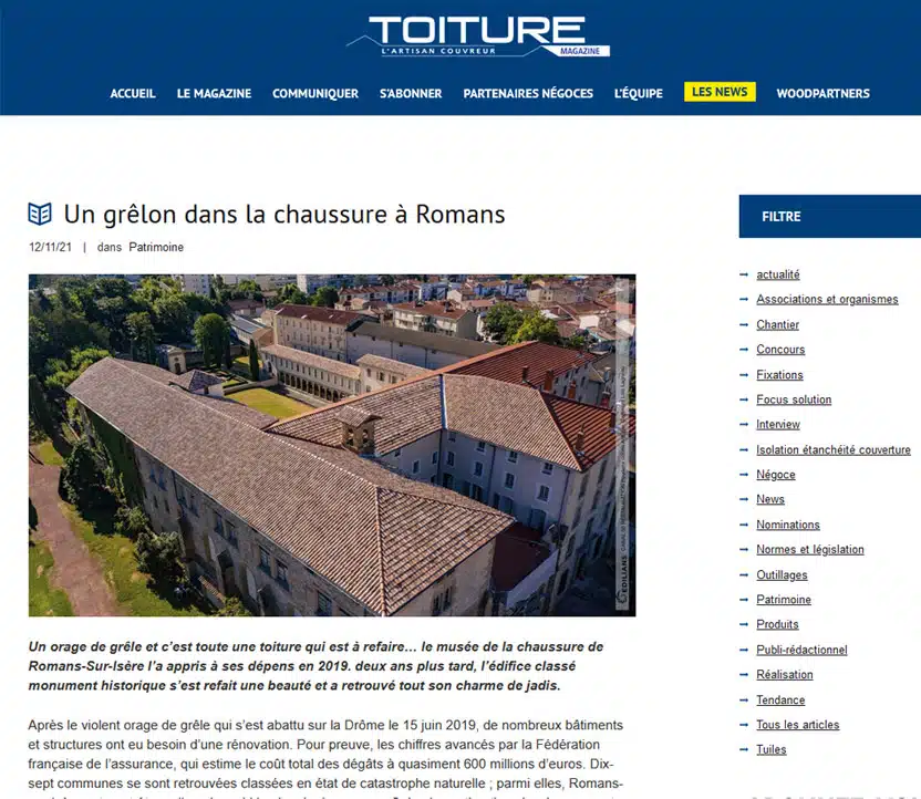 relation presse couverture toiture magazine