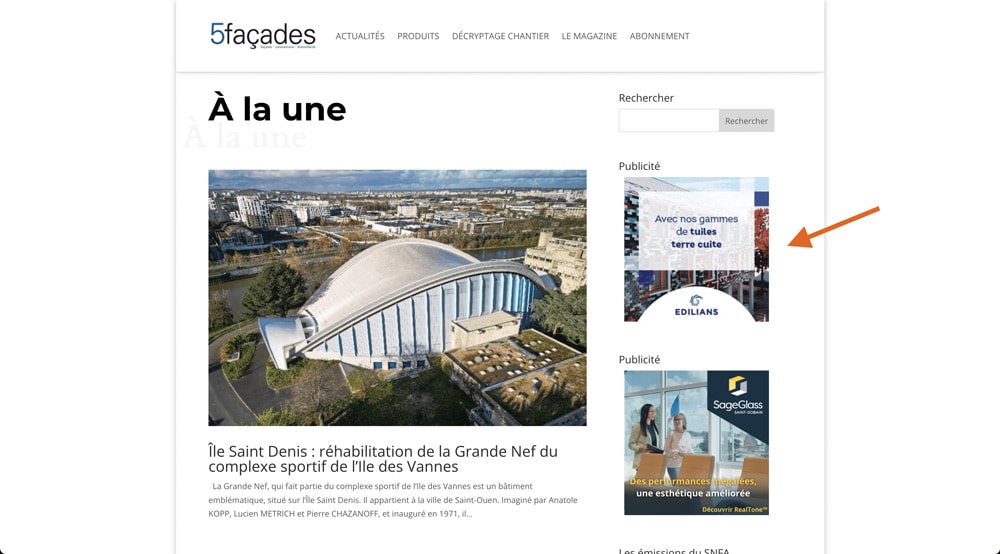 bannière publicitaire 5façades couverture
