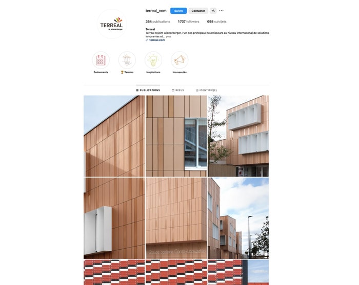 réseaux sociaux Instagram Terreal couverture