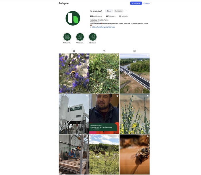 réseaux sociaux Instagram Heidelberg Cement maçonnerie