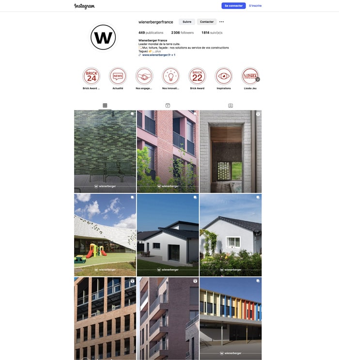 réseaux sociaux instagram Wienerberger maçonnerie