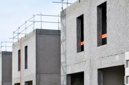 chantier de beton de bois
